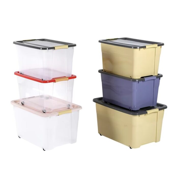 Large Plastic High Transparent Clear PP Storage Boxes for Clothing Organizer