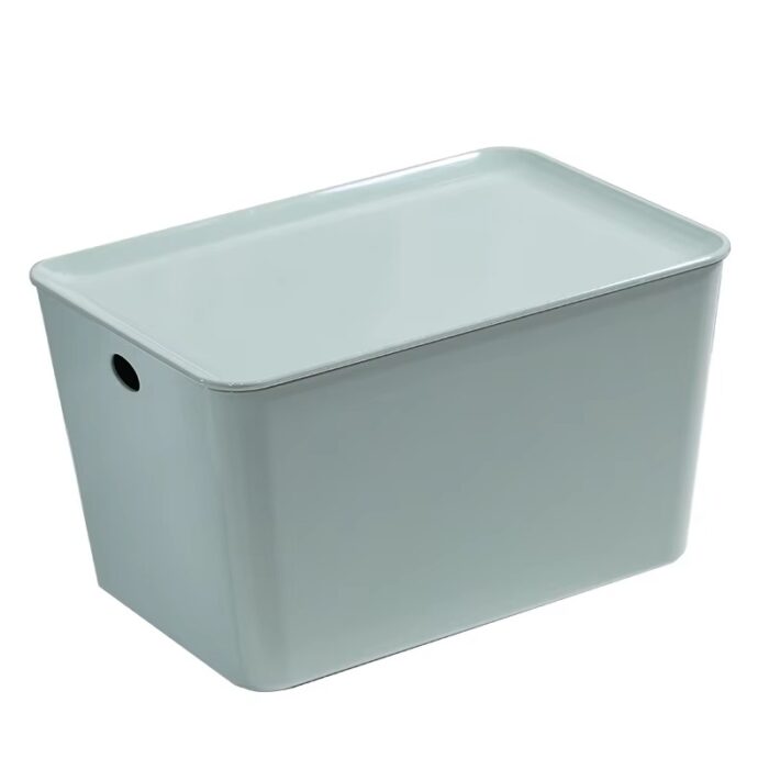Customizable Table Top Office Multi Stackable PET Plastic Storage Box with Lid