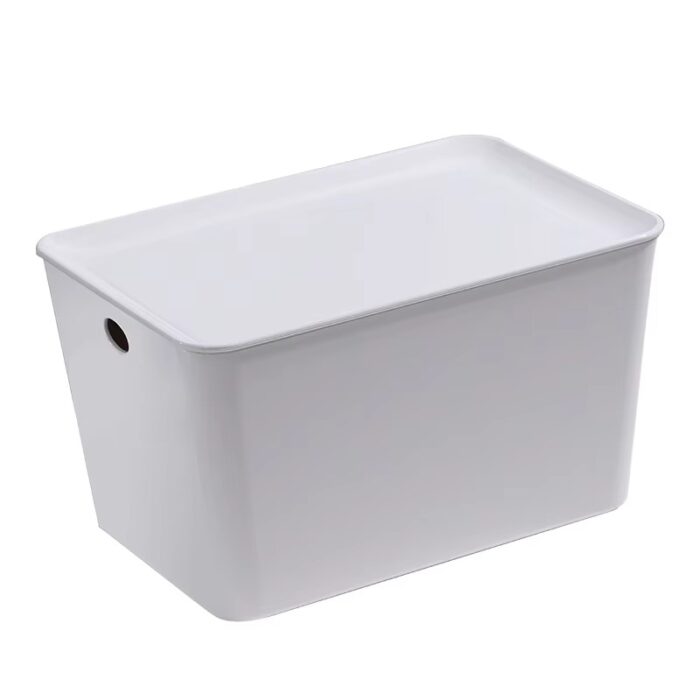 Customizable Table Top Office Multi Stackable PET Plastic Storage Box with Lid