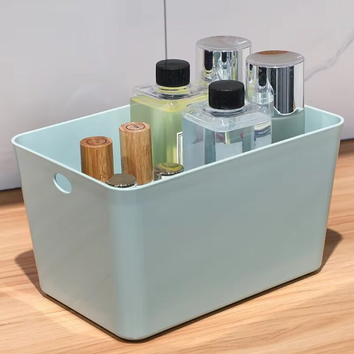 Customizable Table Top Office Multi Stackable PET Plastic Storage Box with Lid