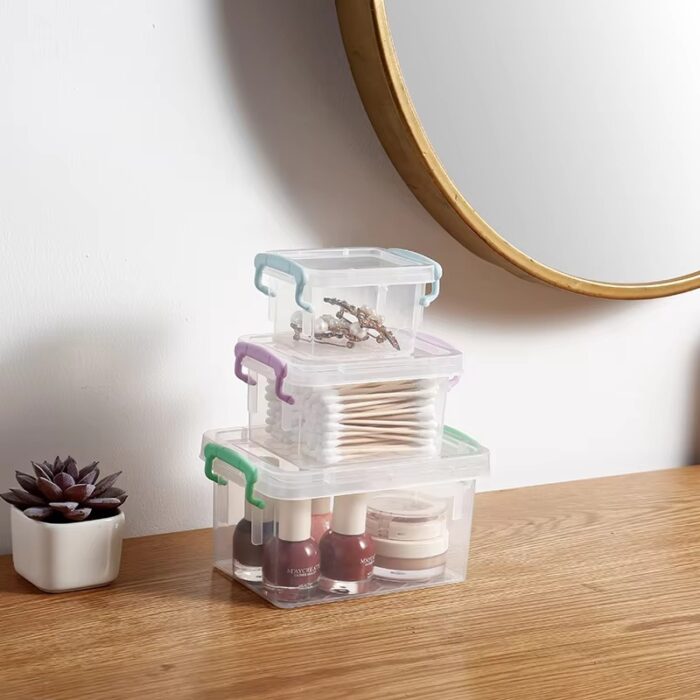 Hot Sale Mini Desktop Box Clear PP Plastic Storage Boxes Organizing Bins