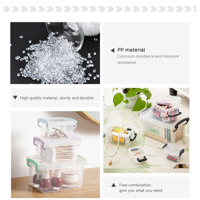 Hot Sale Mini Desktop Box Clear PP Plastic Storage Boxes Organizing Bins
