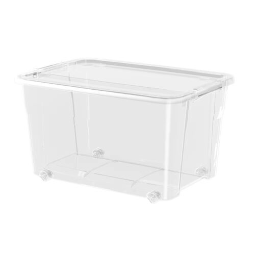 Multipurpose 35L Large Transparent Clear Plastic Storage Organizer Bin with Lids