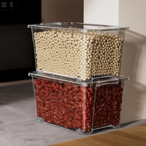 Multipurpose 35L Large Transparent Clear Plastic Storage Organizer Bin with Lids