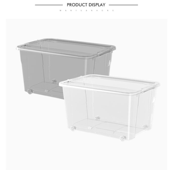 Multipurpose 35L Large Transparent Clear Plastic Storage Organizer Bin with Lids