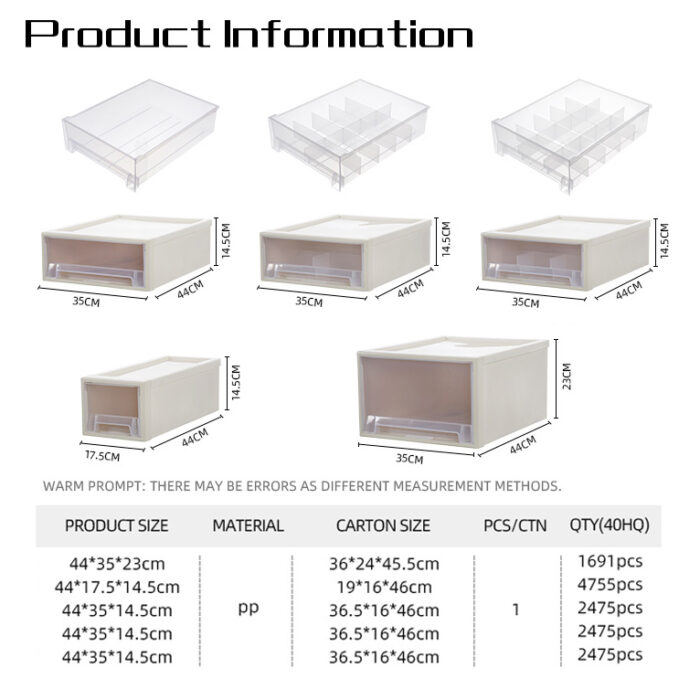 Plastic Desktop Storage Drawer Multifunction Sundries Socks Box