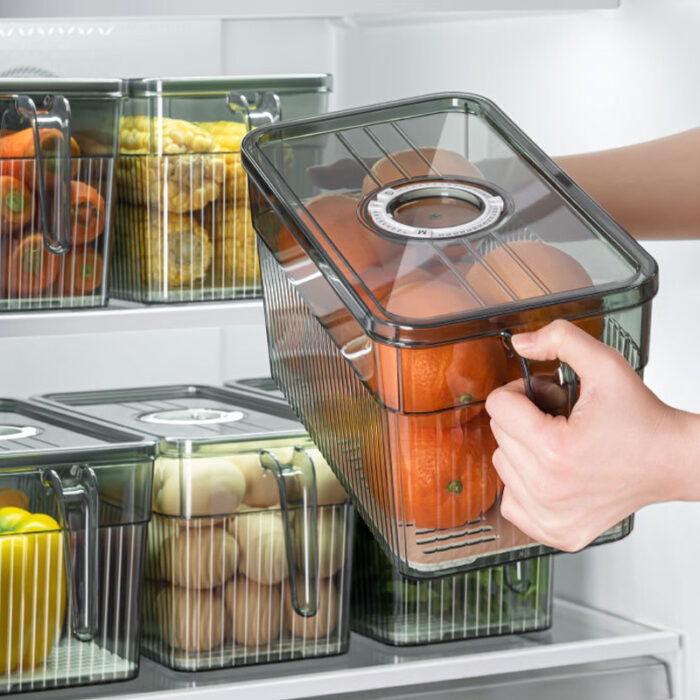 Refrigerator Frozen Storage Box BPA Free Fridge Organizer for Pantry Kitchen Freezer Cabinet