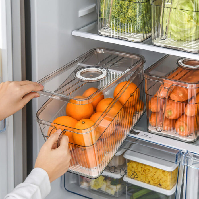 Refrigerator Frozen Storage Box BPA Free Fridge Organizer for Pantry Kitchen Freezer Cabinet