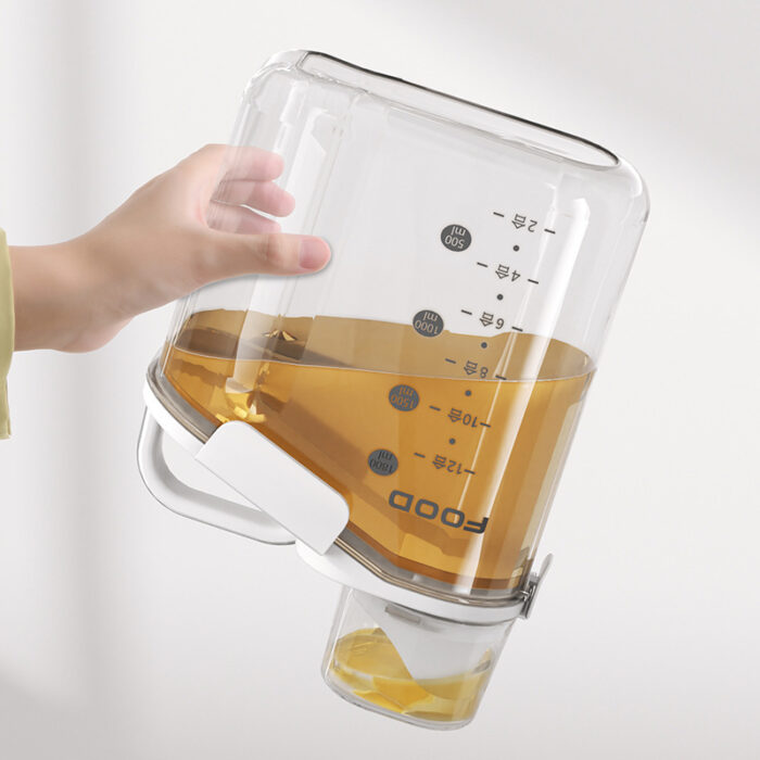 Rice Storage Container With Measuring Cup Airtight Cereal Dry Food Dispenser