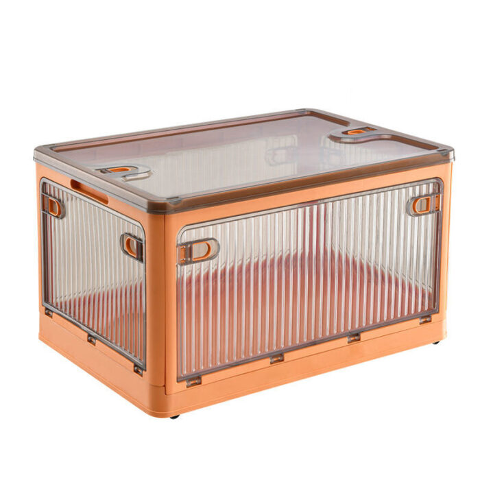 Top Sale Stackable Collapsible Storage Bins With Lids Doors and Wheels Foldable Plastic Boxes