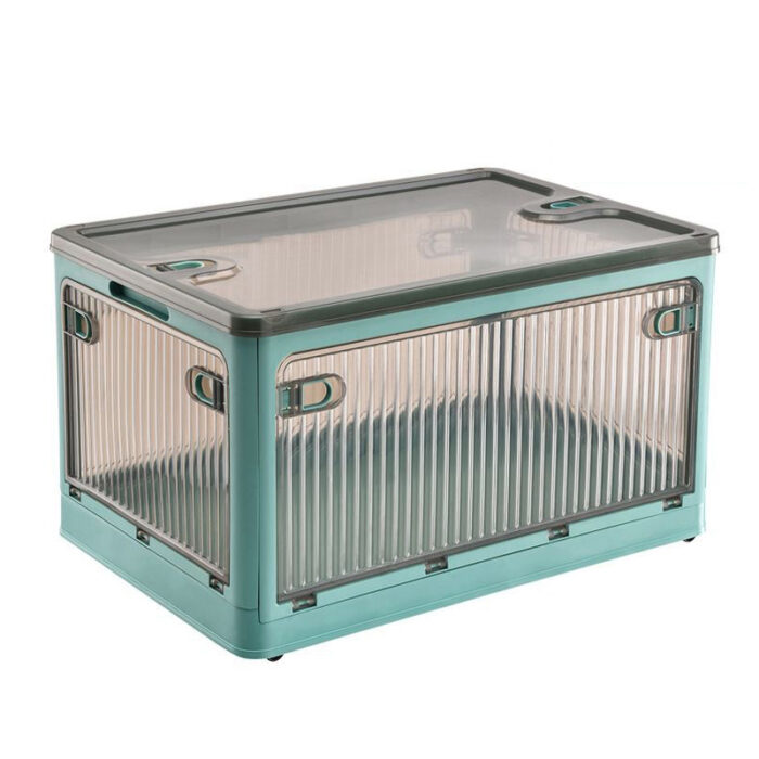 Top Sale Stackable Collapsible Storage Bins With Lids Doors and Wheels Foldable Plastic Boxes