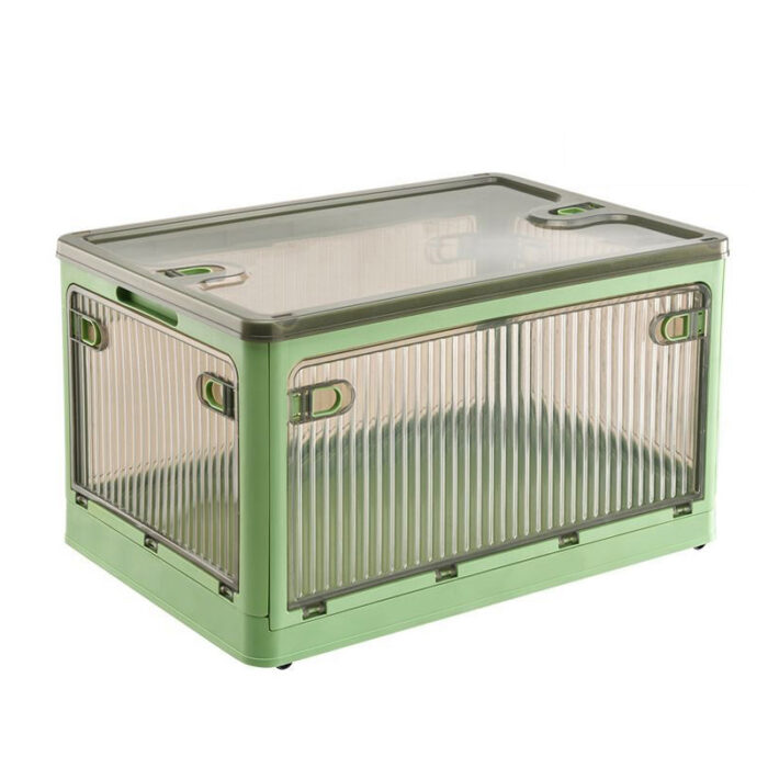 Top Sale Stackable Collapsible Storage Bins With Lids Doors and Wheels Foldable Plastic Boxes
