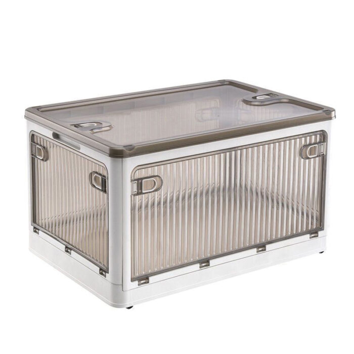 Top Sale Stackable Collapsible Storage Bins With Lids Doors and Wheels Foldable Plastic Boxes