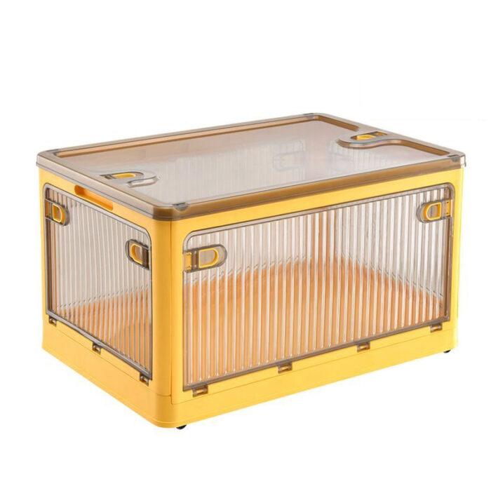 Top Sale Stackable Collapsible Storage Bins With Lids Doors and Wheels Foldable Plastic Boxes