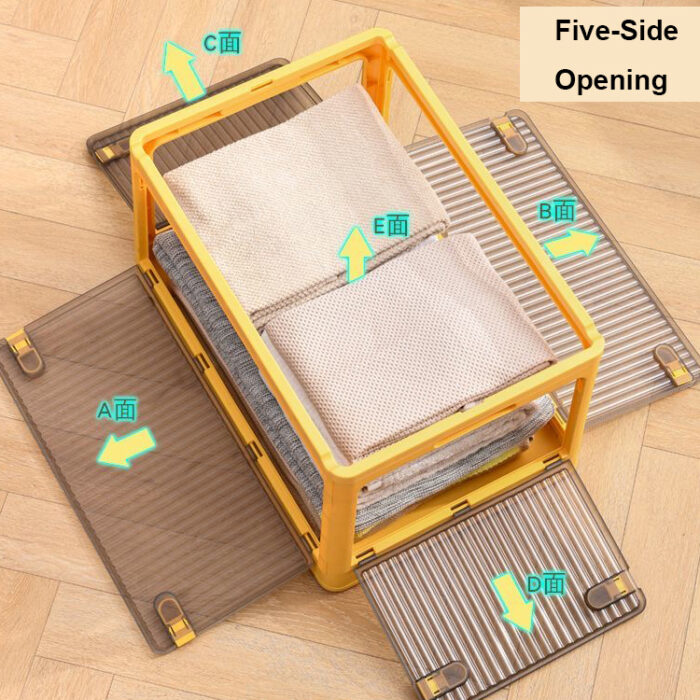 Top Sale Stackable Collapsible Storage Bins With Lids Doors and Wheels Foldable Plastic Boxes