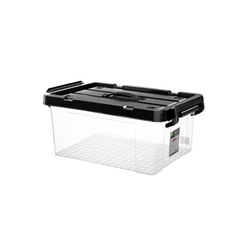 Various Sizes High Quality Transparent Plastic Box Organizer Storage with Black Lid