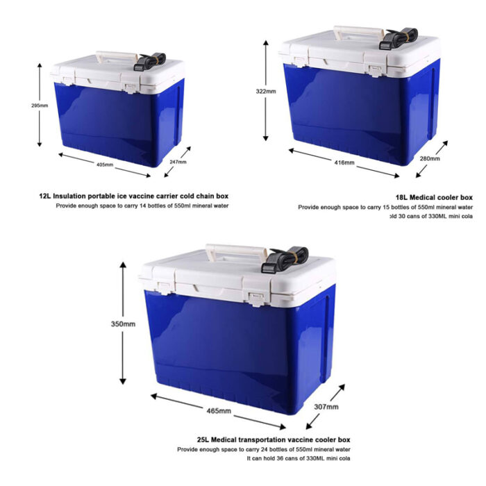 12L/18L/25L Portable Cooler Box Insulin Pen Medicine Carrying 12.6QT/19QT/26.4QT