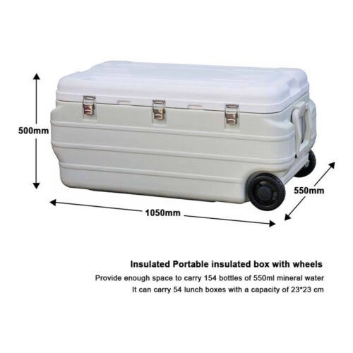 170L Large Size Trolley 179.6QT Wheeled Cooler Box for Camping Fishing Marine