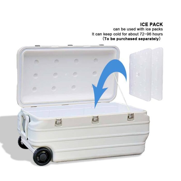 170L Large Size Trolley 179.6QT Wheeled Cooler Box for Camping Fishing Marine