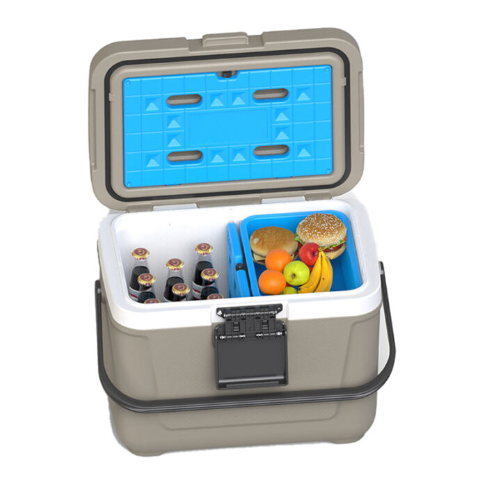 20QT Blow Molded Plastic Cooler Box Portable 18.9L Mini Ice Chest Lunch