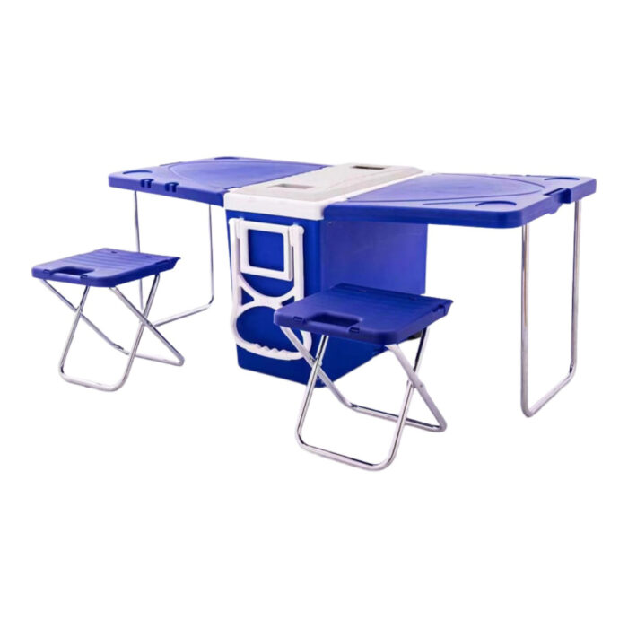 28L Portable Folding Table Cooler Box Set 29.5QT Outdoor Camping Rectangle Barbecue