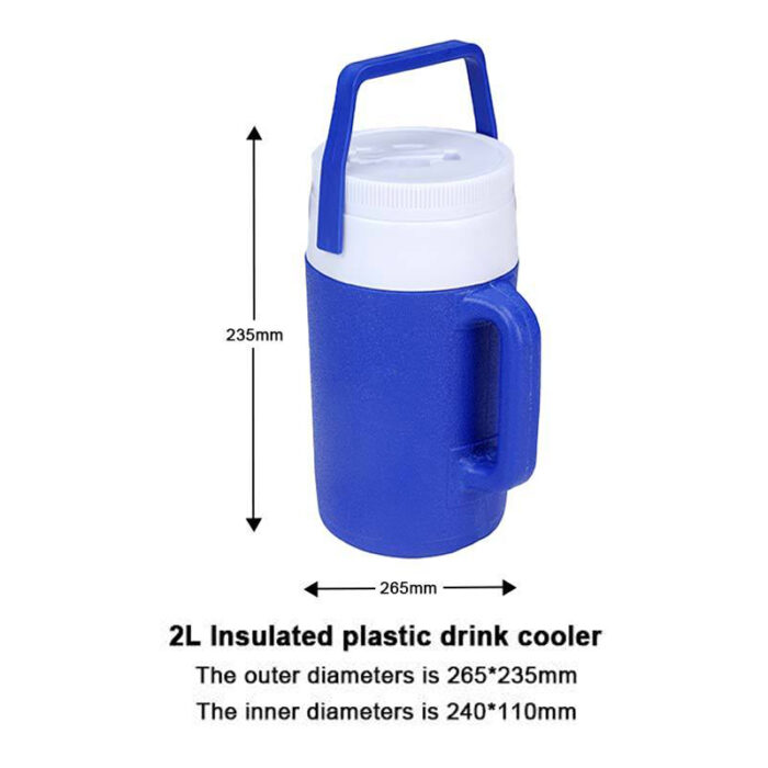 2L Thermal Power-Free Cooler Jug with Straw Lid and Handle for Outdoor
