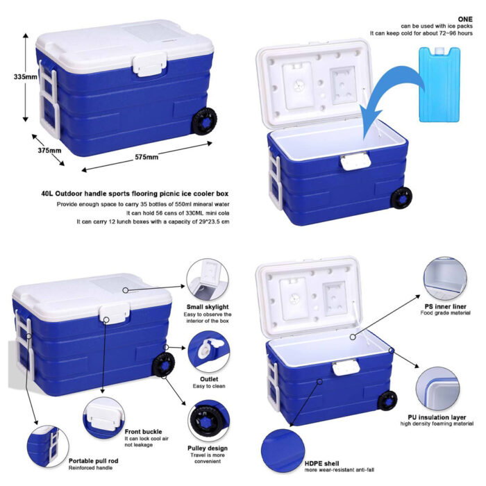 30L32L40L50L60L65L110L Ice Retention Cooler Box