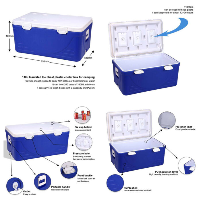 30L/32L/40L/50L/60L/65L/110L Ice Retention Cooler Box 31.7QT/33.8QT/42.2QT/52.8QT/63.4QT/68.6QT/116.2QT