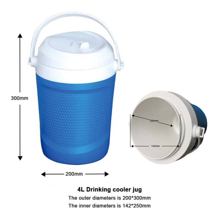 4L Portable Insulated Plastic Drinking Cooler Jug with Handle