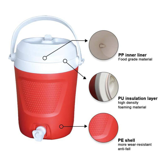 4L Portable Insulated Plastic Drinking Cooler Jug with Handle
