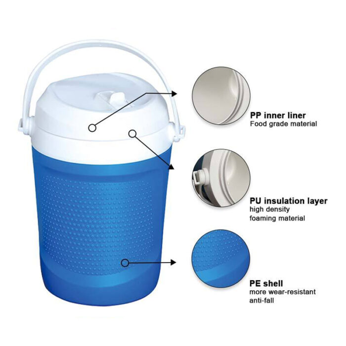 4L Portable Insulated Plastic Drinking Cooler Jug with Handle