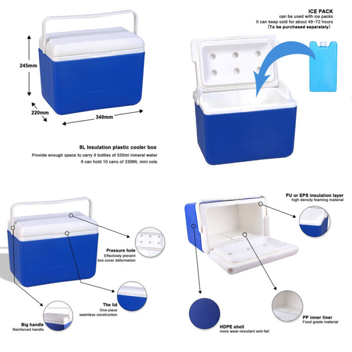 5L/8L/10L/12L/20L/24L Styrofoam Insulated Cooler Box 5.3QT/8.4QT/10.5QT/12.7QT/21.1QT/25.3QT