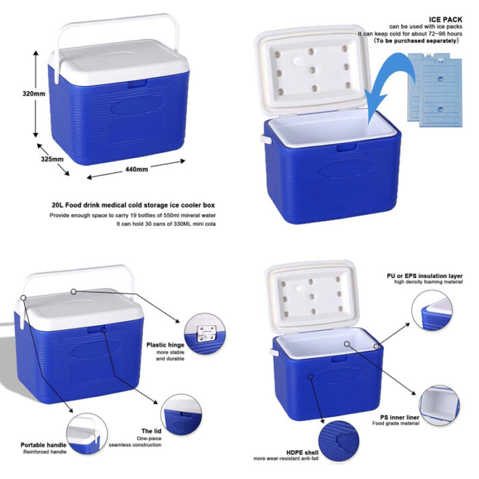 5L/8L/10L/12L/20L/24L Styrofoam Insulated Cooler Box 5.3QT/8.4QT/10.5QT/12.7QT/21.1QT/25.3QT