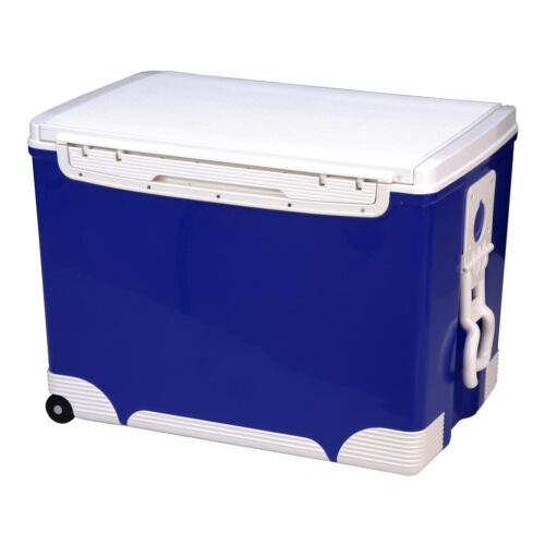 70L Waterproof Thermal Plastic Ice Chest Fishing Box 74QT Trolley Cooler with Wheels