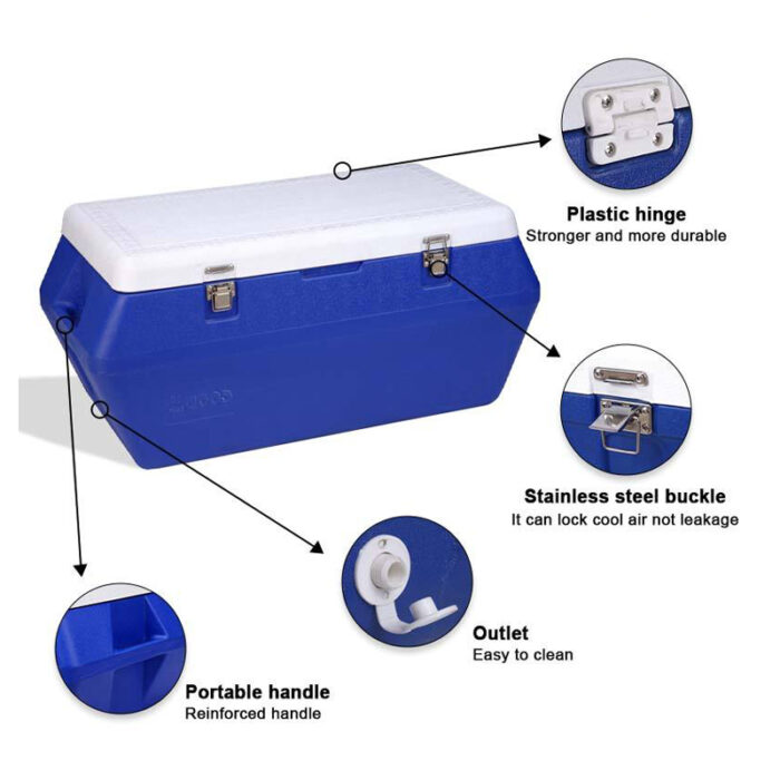 80L Insulated Cooler Box Medical Marine 84.5QT Ice Chest