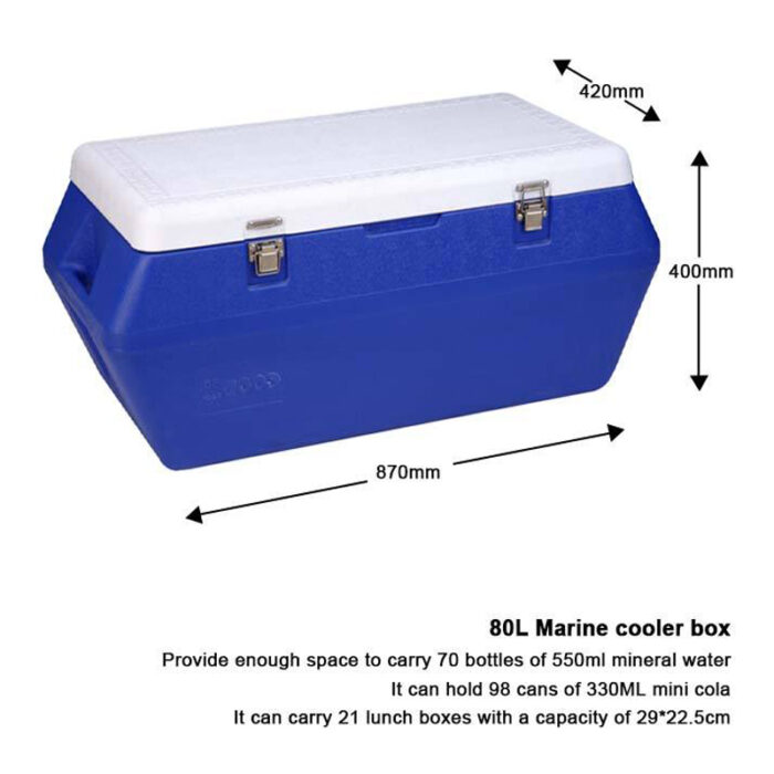 80L Insulated Cooler Box Medical Marine 84.5QT Ice Chest