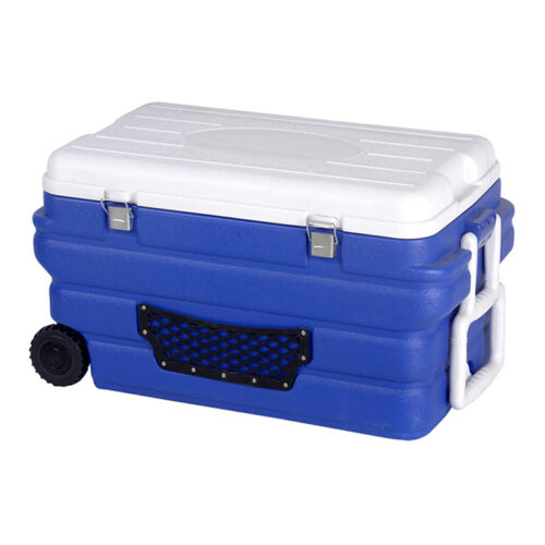 90L Waterproof Thermal Food Marine Medical 95.1QT Trolley Cooler Box with Wheels