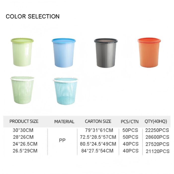 Multifunctional Round Garbage Can Plastic Trash Bin Household Dustbin