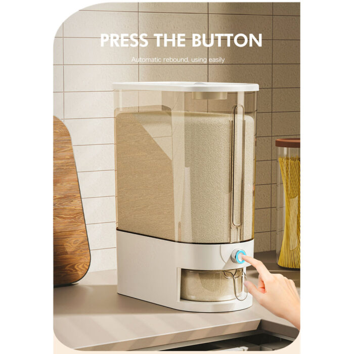Safe Material PP Food Dispenser Sealed Rice Bucket With Lid Kitchen Storage