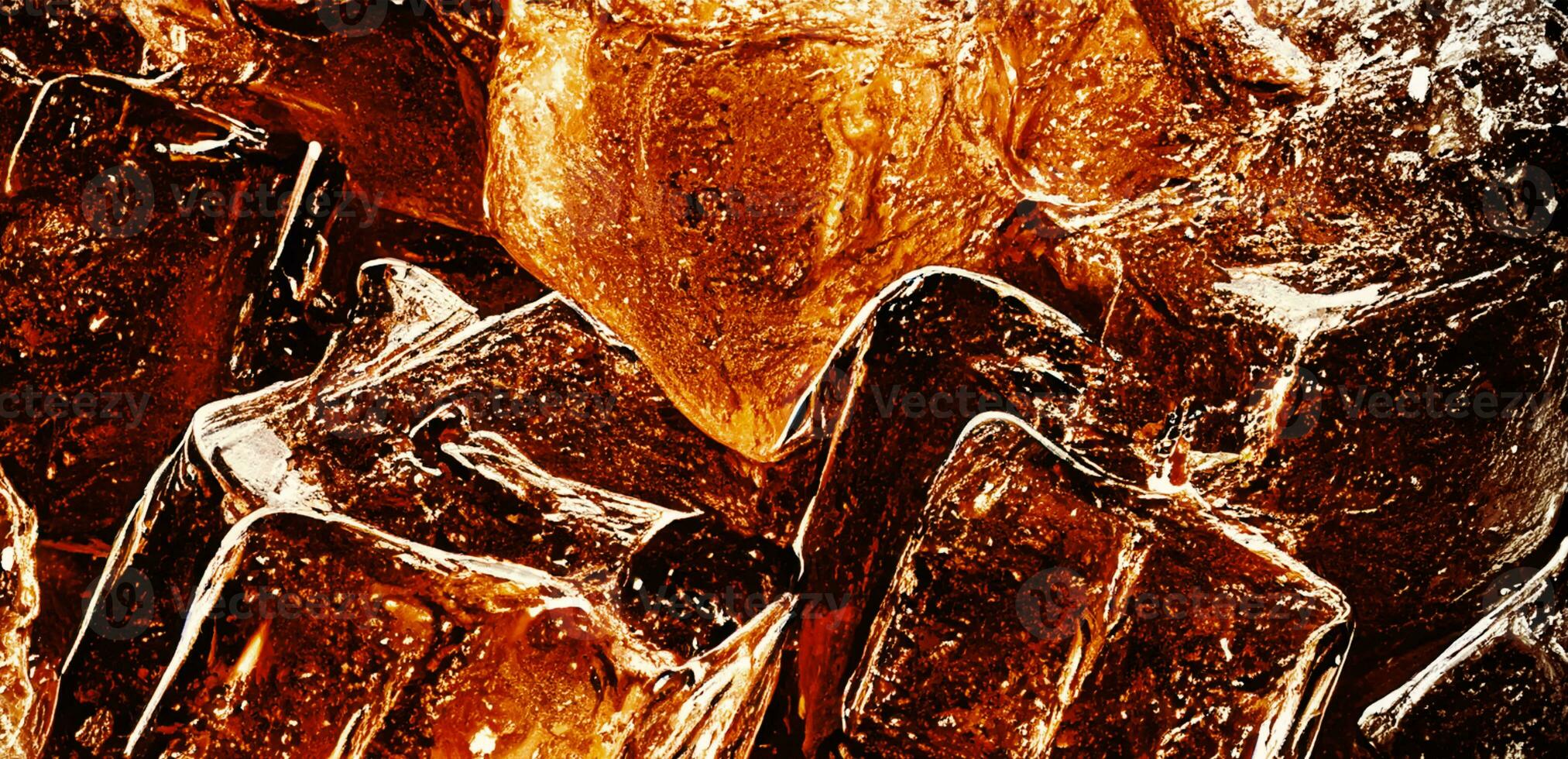 cola-with-ice-close-up-of-the-ice-cubes-in-cola-water-texture-of-carbonate-drink-with-bubbles-in-glass-cola-soda-and-ice-splashing-fizzing-or-floatin cola with ice close up