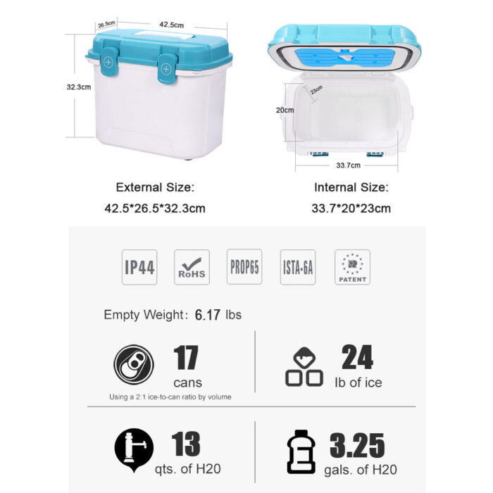 10QT/14QT Portable Blood Sample Transport Box 9.4L/13.2L Insulated Medical Ice Cooler