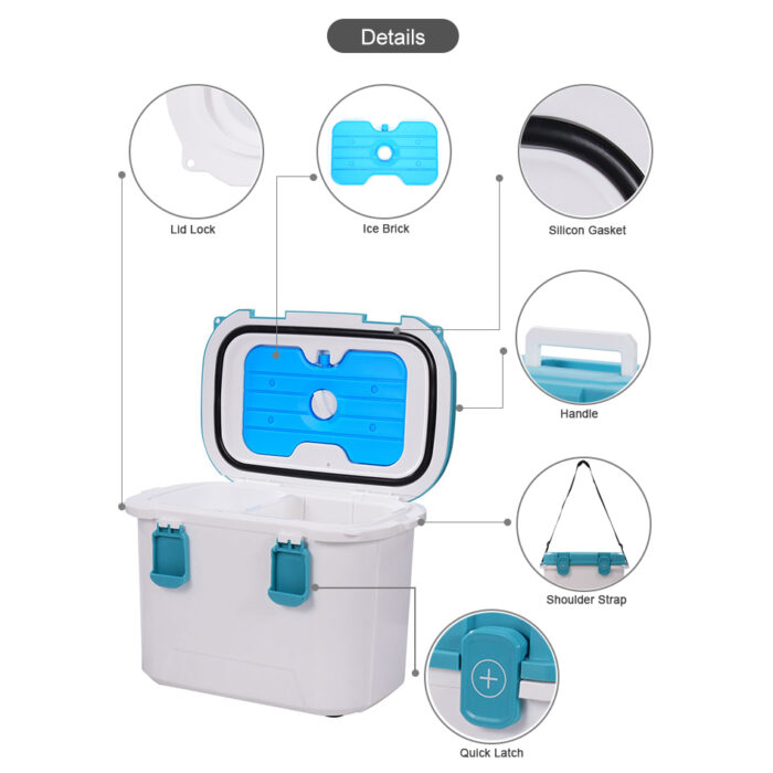 10QT/14QT Portable Blood Sample Transport Box 9.4L/13.2L Insulated Medical Ice Cooler