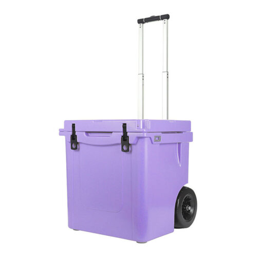 45QT Plastic Wheeled Cooler with Handle Trolley Rolling Durable 42.6L Ice Box