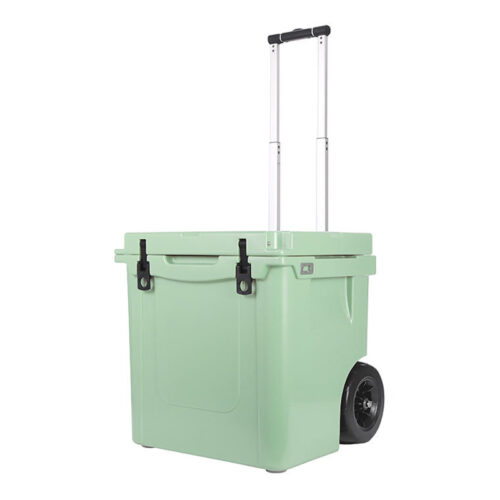 45QT Plastic Wheeled Cooler with Handle Trolley Rolling Durable 42.6L Ice Box