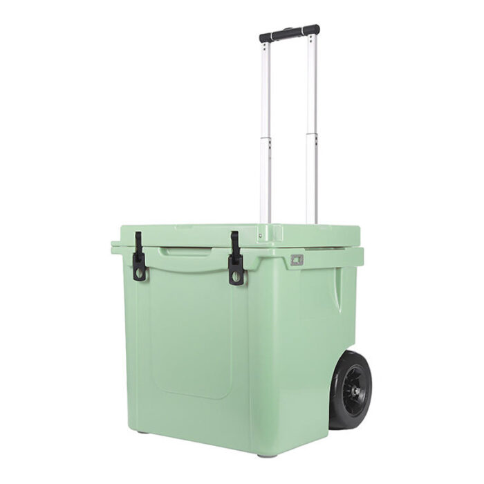 45QT Plastic Wheeled Cooler with Handle Trolley Rolling Durable 42.6L Ice Box