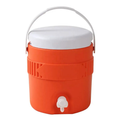 4QT Plastic Bucket Cooler Jug with Handle Round Barrel 3.8L Beverage Dispenser