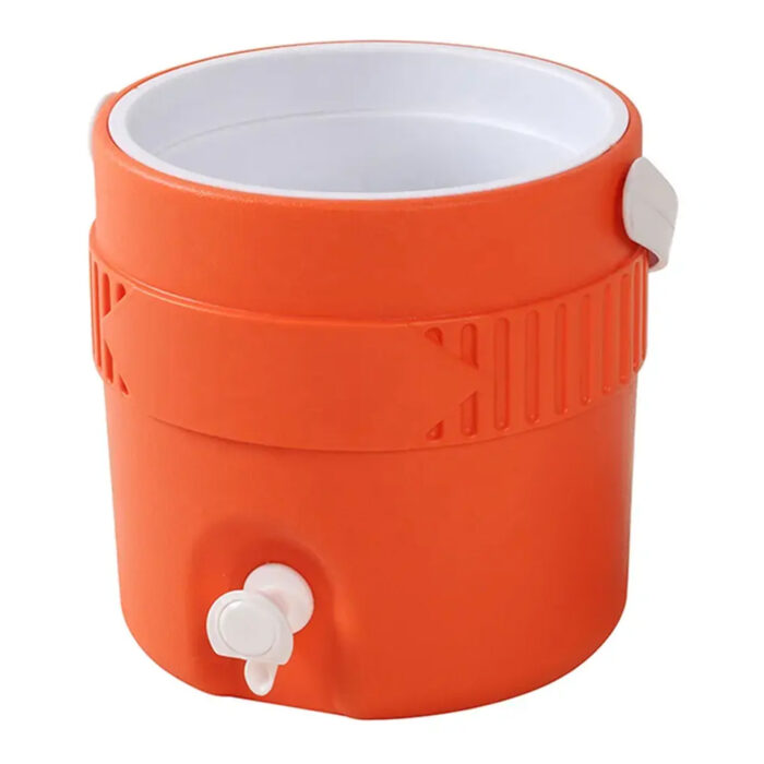 4QT Plastic Bucket Cooler Jug with Handle Round Barrel 3.8L Beverage Dispenser