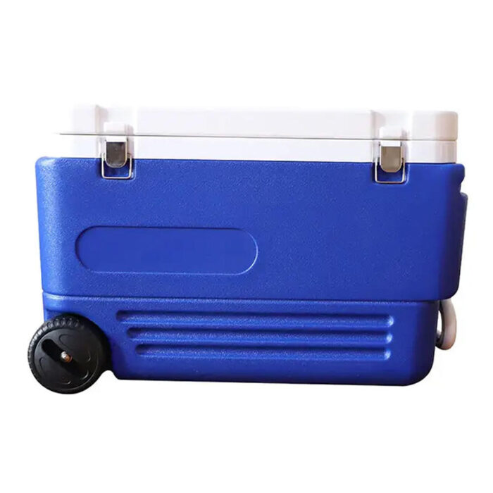 60L Insulated Large Wheeled Cooler Box with Solar Panel and USB Port 63.4QT Ice Chest