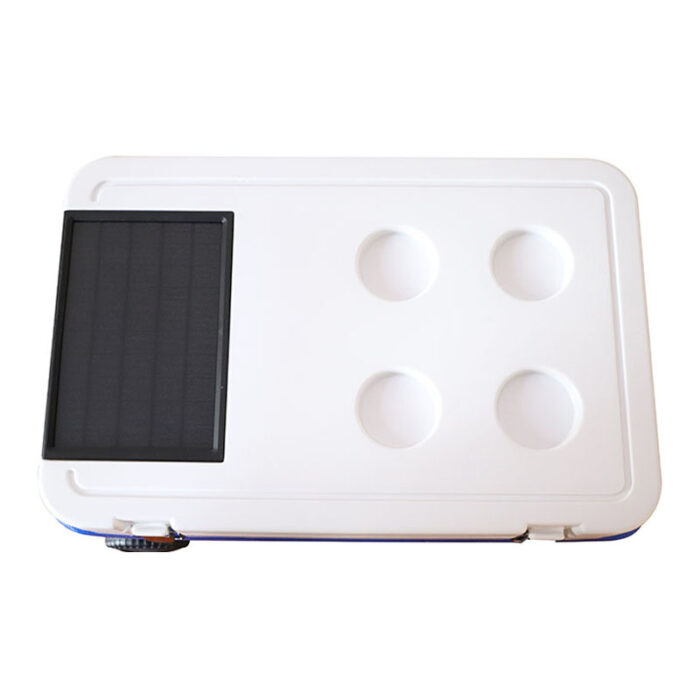60L Insulated Large Wheeled Cooler Box with Solar Panel and USB Port 63.4QT Ice Chest