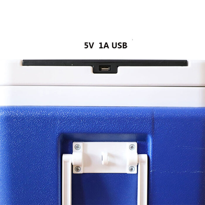 60L Insulated Large Wheeled Cooler Box with Solar Panel and USB Port 63.4QT Ice Chest